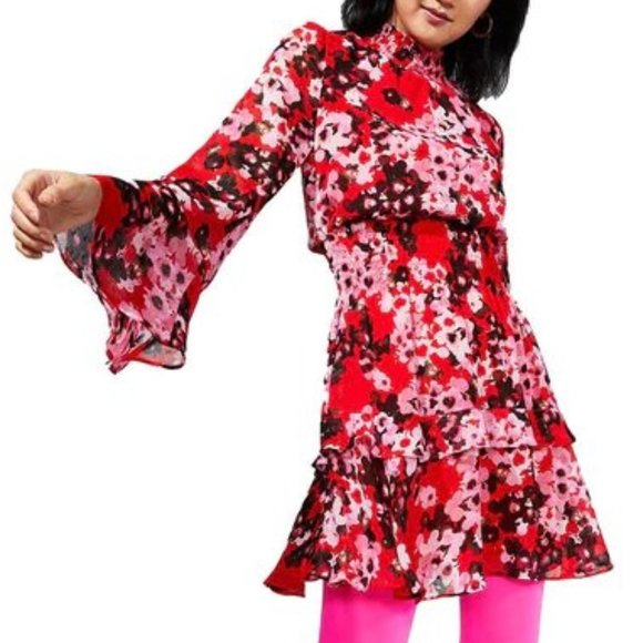 ANTHROPOLOGIE TAYLOR PARTY METALLIC RED SHEATH DRESS.  SZ 12P - Picture 3 of 9